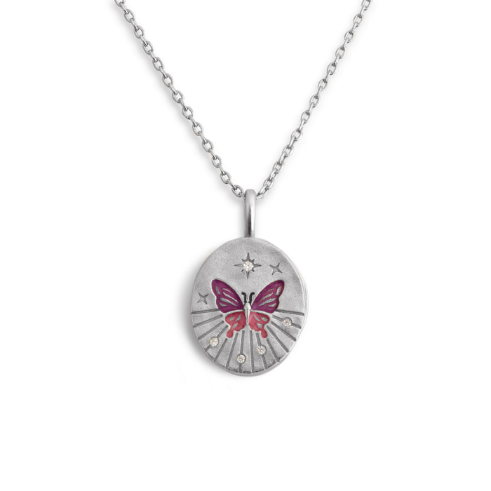 Collar Medallion Butterfly Rose