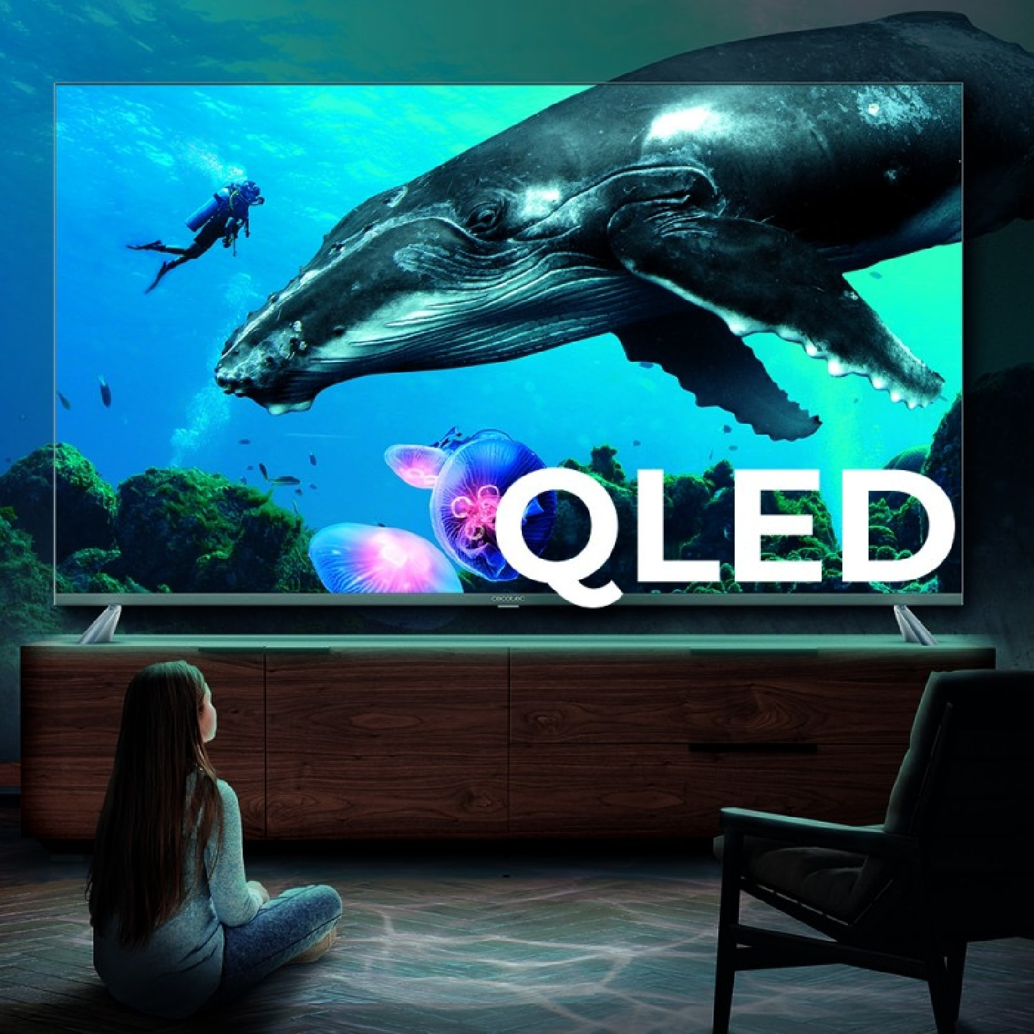 Televisor QLED 98" Smart TV V3+ Series VQU30098+ Cecotec. 4KUHD,AndroidTV11,Fram