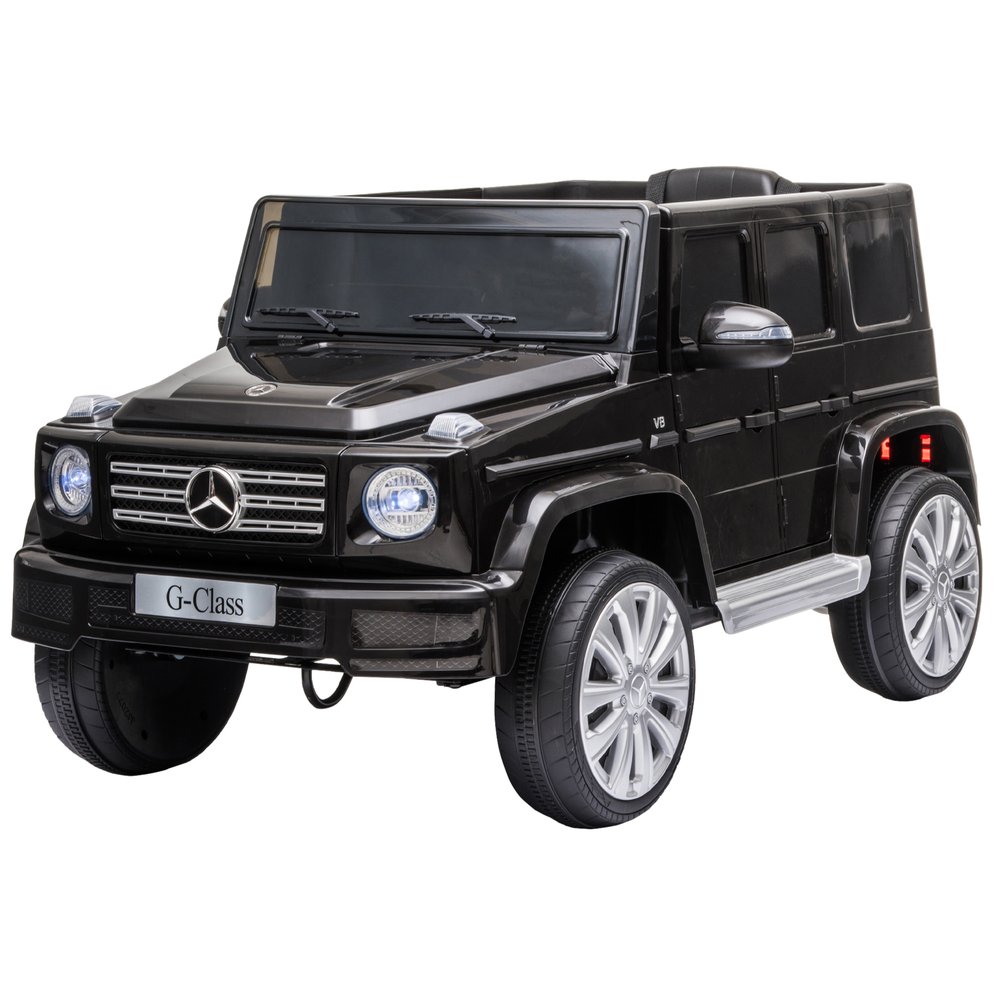 Coche Eléctrico para Niños de +3 Años BENZ G500 Todoterreno de Batería 12 V Vehículo Eléctrico con Control Remoto Música Bocina Velocidad 3-5 km/h Carga 30 kg Negro