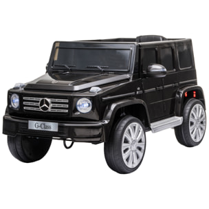 Coche Eléctrico para Niños de +3 Años BENZ G500 Todoterreno de Batería 12 V Vehículo Eléctrico con Control Remoto Música Bocina Velocidad 3-5 km/h Carga 30 kg Negro