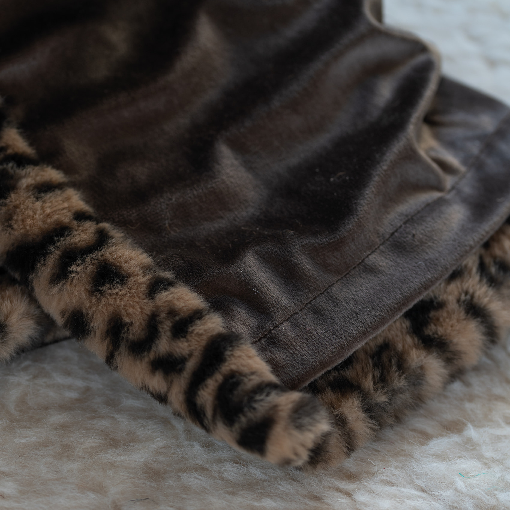 Rideau imitation fourrure léopard - Beige