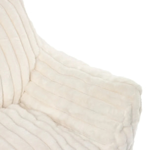 Fauteuil enfant Muzi côtelé H.47cm blanc