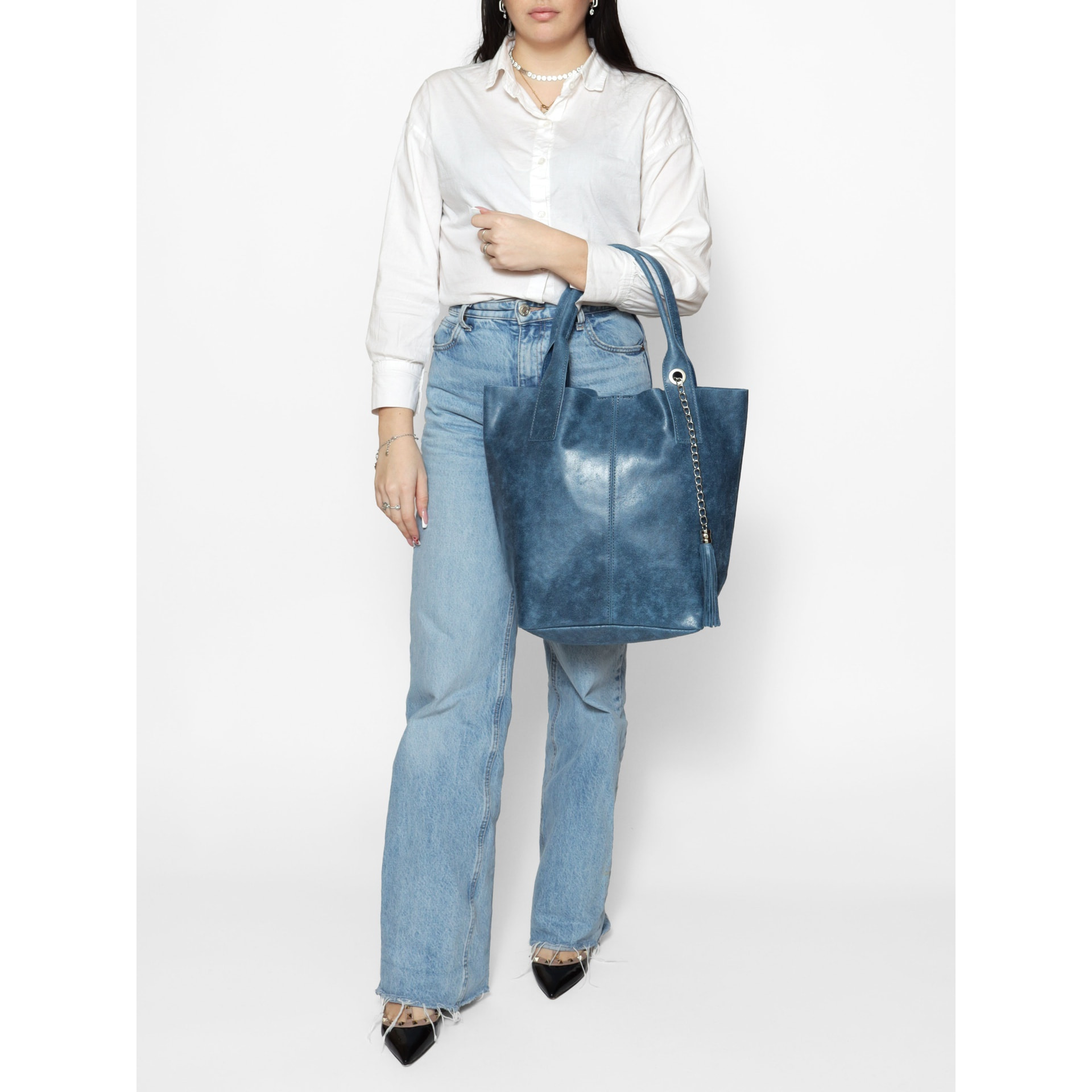 Borsa a mano da donna - Modello Althea - Vera pelle - 41.0 x 36.0 x 19.0 cm