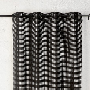 Voilage maille ajourée à oeillets - Noir