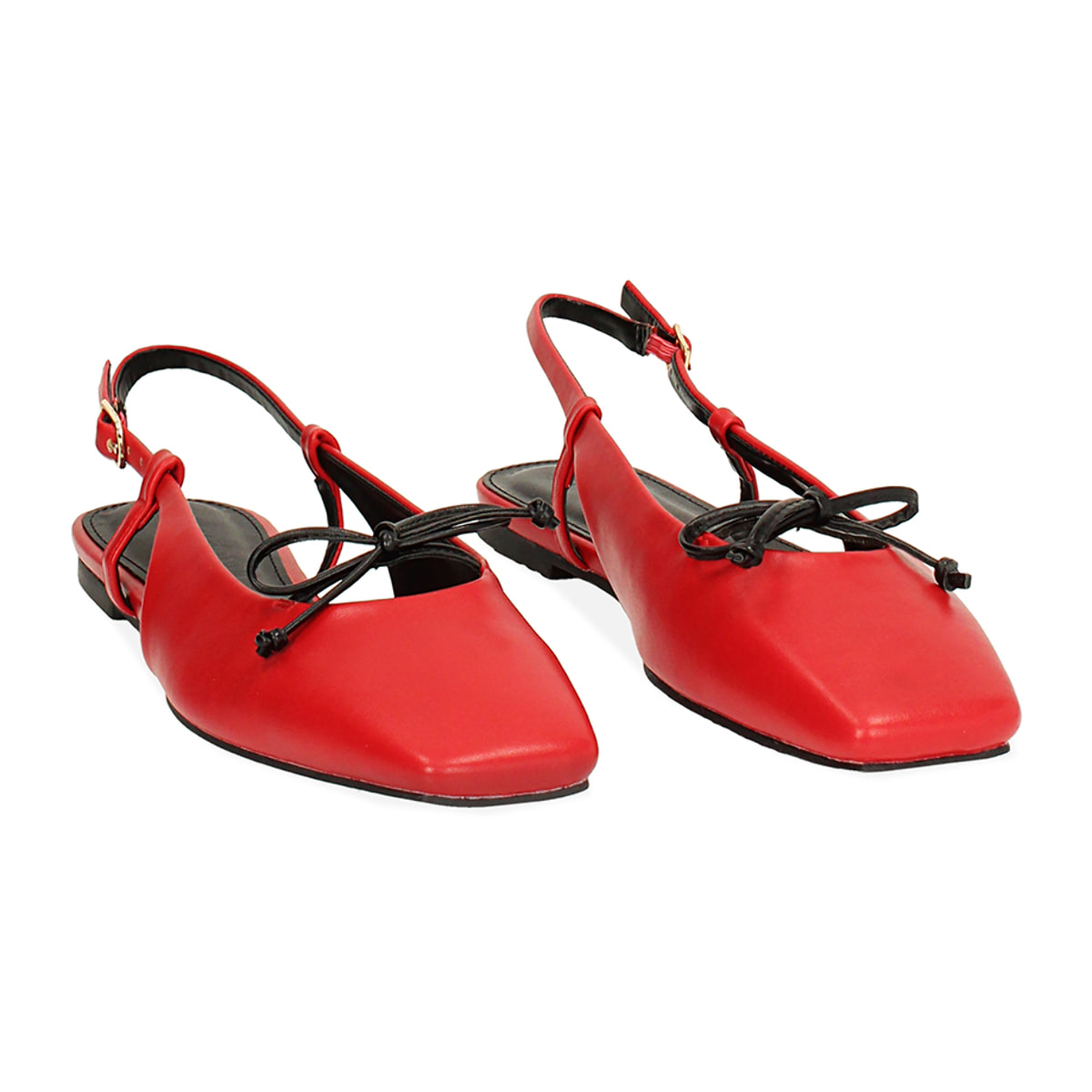 Ballerine slingback donna rosse con punta quadra