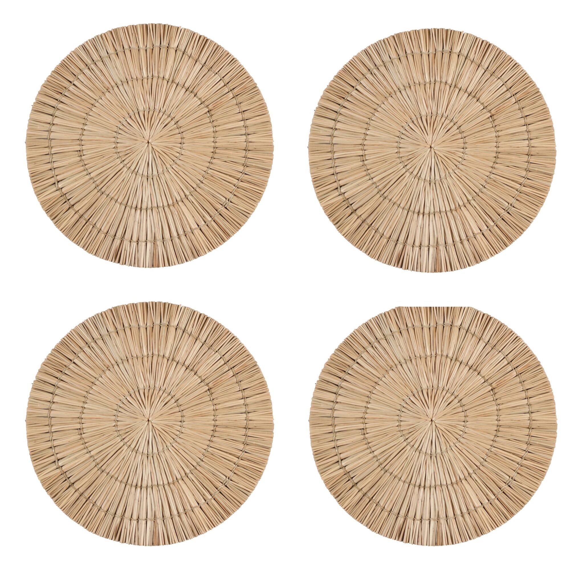 Lot de 4 set de table en raphia 38cm PAROS