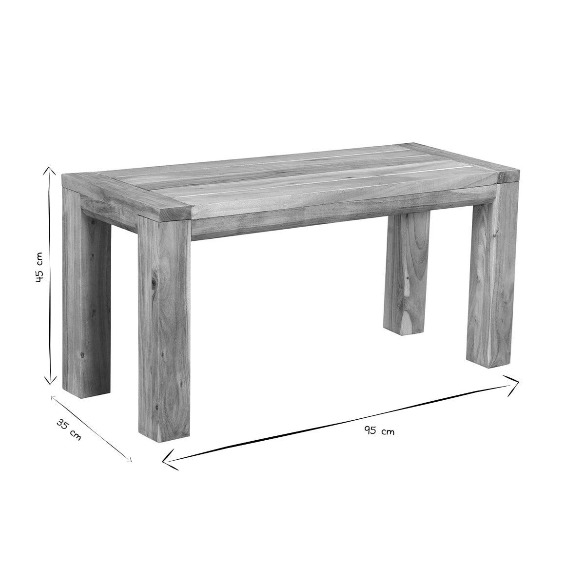 Banc en bois massif L95 cm BALTO