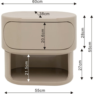 Chevet Groove taupe Kare Design