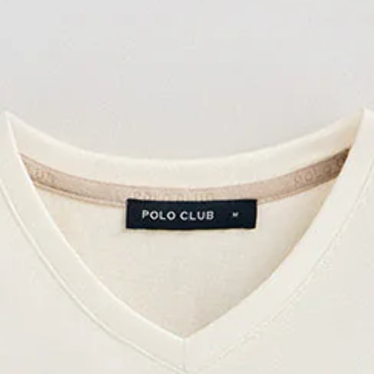 Maglietta ecrù a maniche corte e scollo a V con ricamo Rigby Best