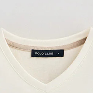 Maglietta ecrù a maniche corte e scollo a V con ricamo Rigby Best