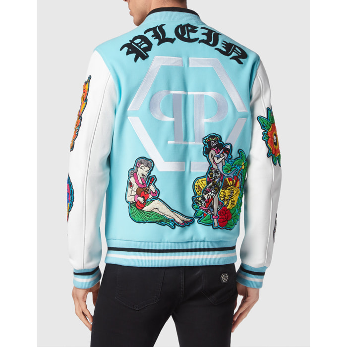 PHILIPP PLEIN Leather Bomber HAWAII