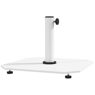 Pied de parasol carré dim. 49 x 49 cm poids net 18,5 Kg pieds de nivellement antidérapants fonte blanc