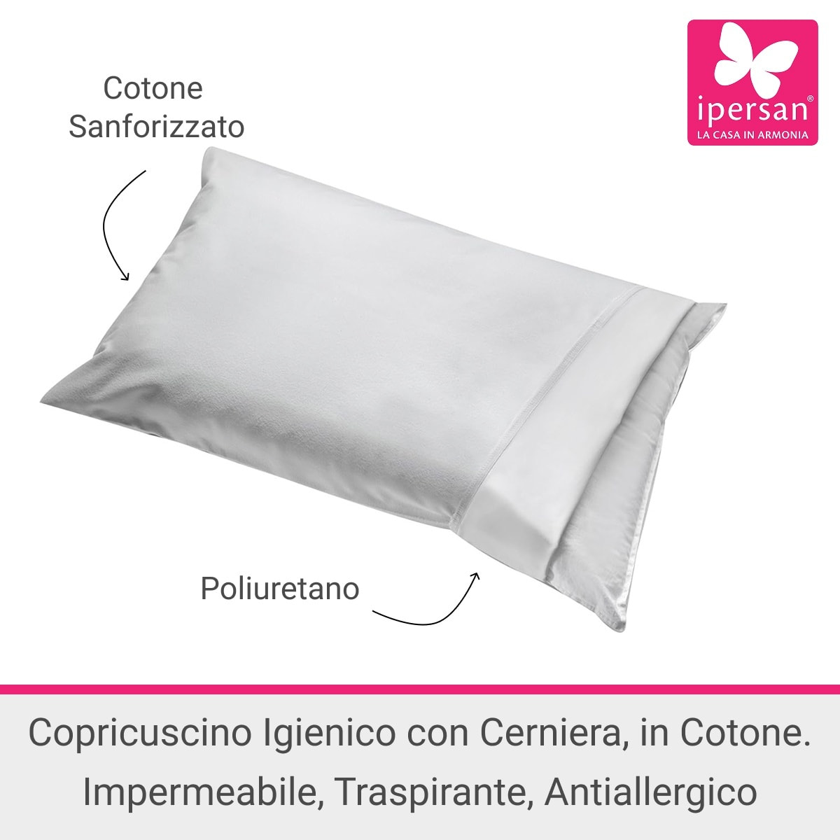 Copricuscino Sanitario IPERSAN Cotone/Poliuretano Bianco
