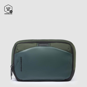 Piquadro Trousse de toilette en tissu recyclé et matériau biosourcé