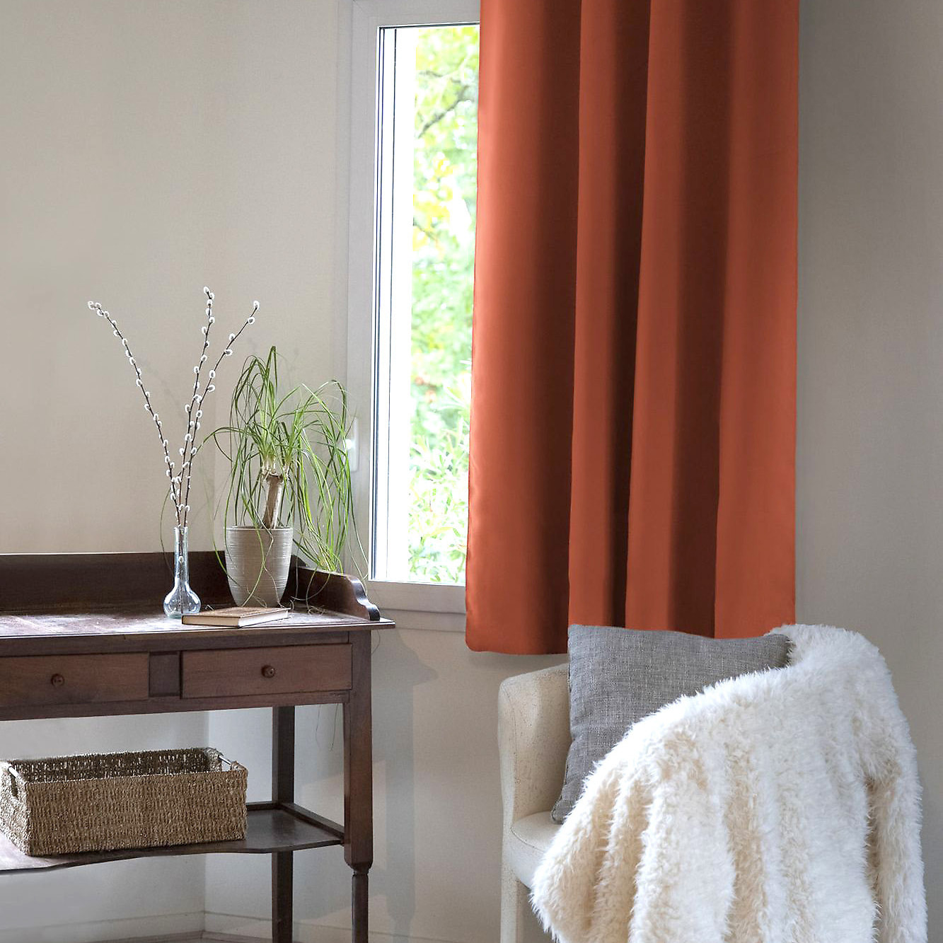 Rideau uni Occultant 100%polyester