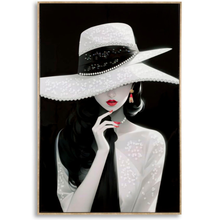 DIPINTO SU TELA LACCATO MARTY C/CORNICE -A- CM 62X4X92