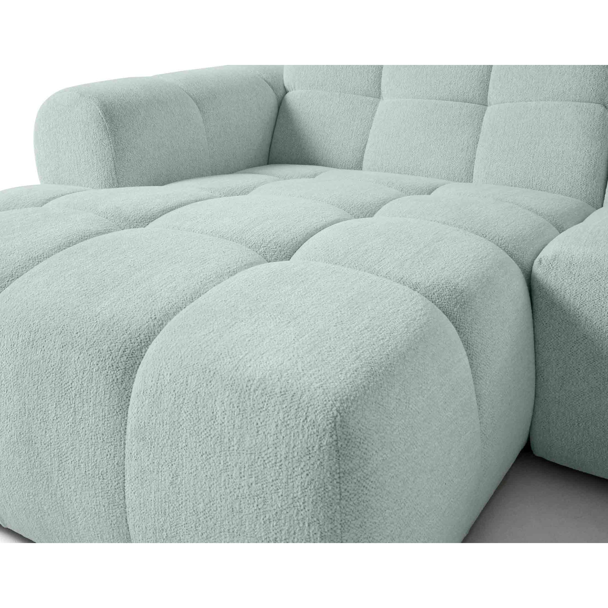 Ray - canapé d'angle gauche - 4 places - en tissu texturé - Bleu