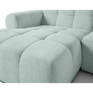 Ray - canapé d'angle gauche - 4 places - en tissu texturé - Bleu