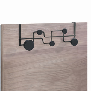 Porte-manteau Tomasucci ANYA, en acier et MDF, noir, 50 × 11 × 16 cm