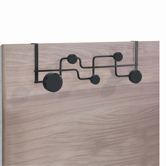 Porte-manteau Tomasucci ANYA, en acier et MDF, noir, 50 × 11 × 16 cm