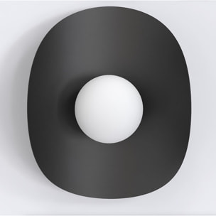 Lampada da parete Fiero in acciaio nero opaco