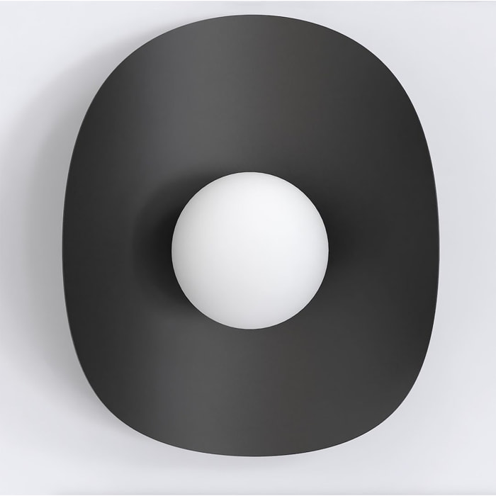 Lampada da parete Fiero in acciaio nero opaco