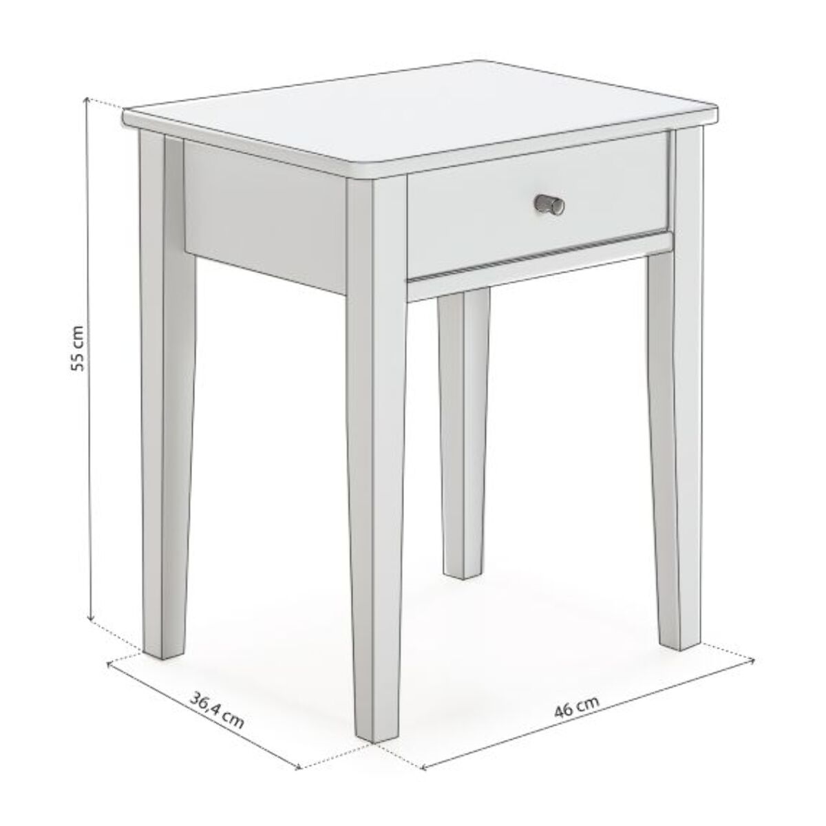 Mesita de noche Vika Gris Soft