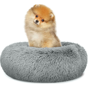Cuccia a ciambella peluche grigio chiaro per piccoli animali