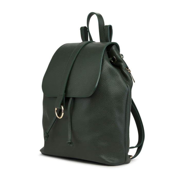 Borse Donna colore Verde-in pelle Made in Italy 33x36x11cm