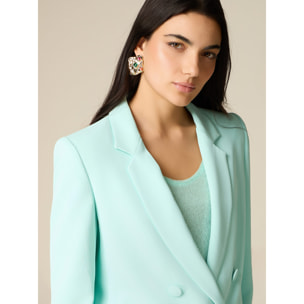 Oltre - Blazer doppiopetto in tessuto crêpe - Verde acqua
