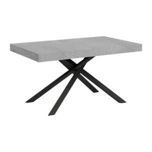 Mesa extensible 80x140/224 cm Karida cemento patas antracita