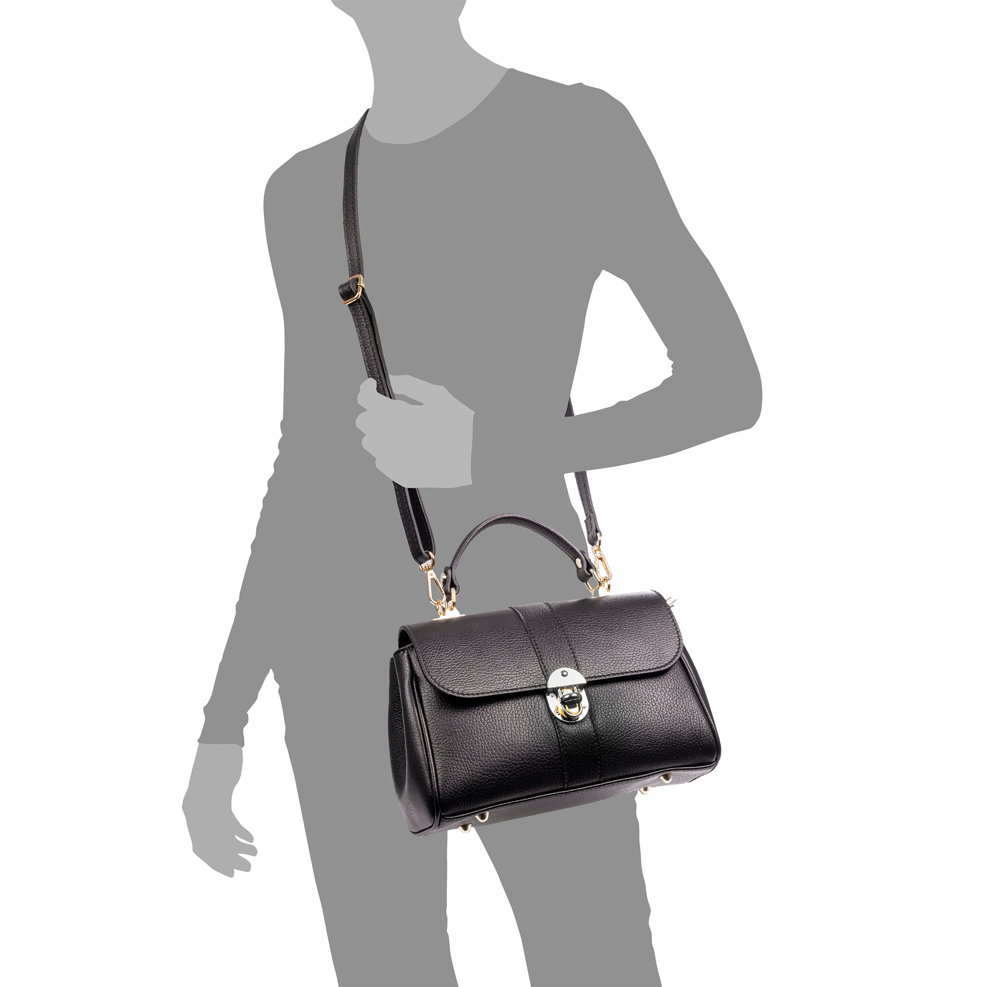 Asiago bolso de mano bandolera piel auténtica dollaro. Diseño exclusivo.