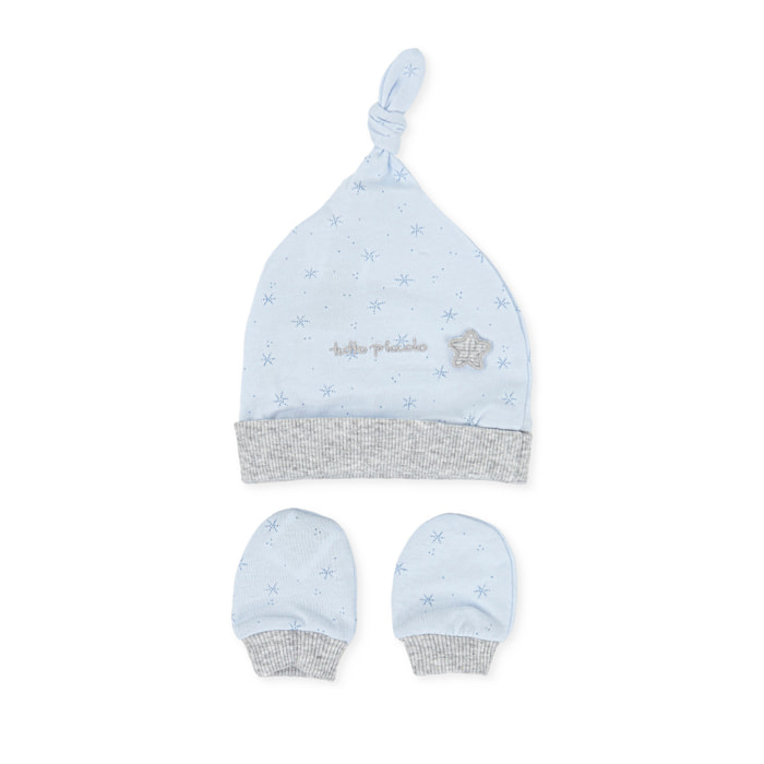 Gorro y manoplas - AZUL CIELO