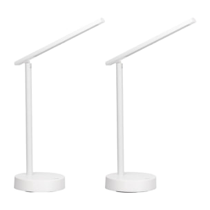 Forlight Archie Lámpara Flexo de Escritorio LED con Batería Intensidad Regulable con Luz Neutra 4000K. Flexo de Aluminio Blanco