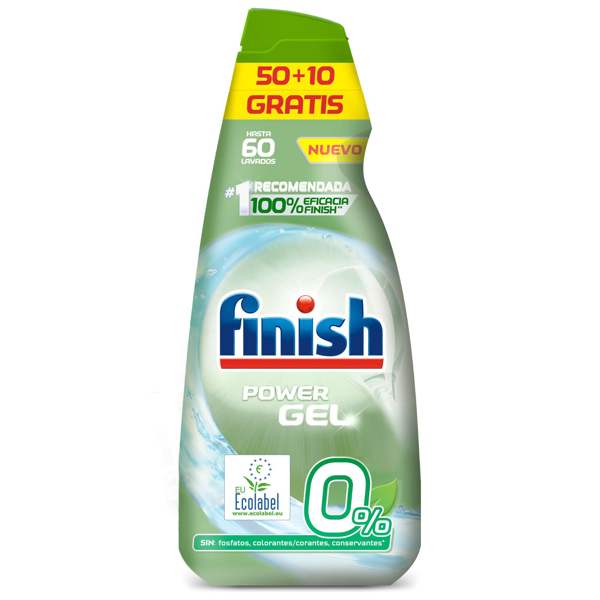 Finish 0% Gel para el lavavajillas 60 lavados, 2 unidades