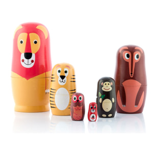 Matryoshka de Madera con Figuras de Animales Funimals InnovaGoods 11 Piezas