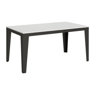 Table extensible 90x160/420 cm Flame Evolution Frêne Blanc cadre Anthracite