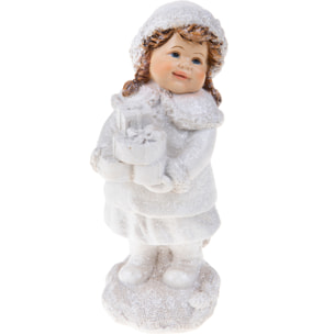 Bambina Con Regali Di Natale. Altezza 19,7 Cm - Pezzi 1 - 9,7X19,7X8,2cm - Colore: Verde - Bianchi Dino