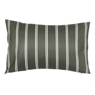 Housse de coussin d'extérieur Tileo 50x30cm rayée vert foncé