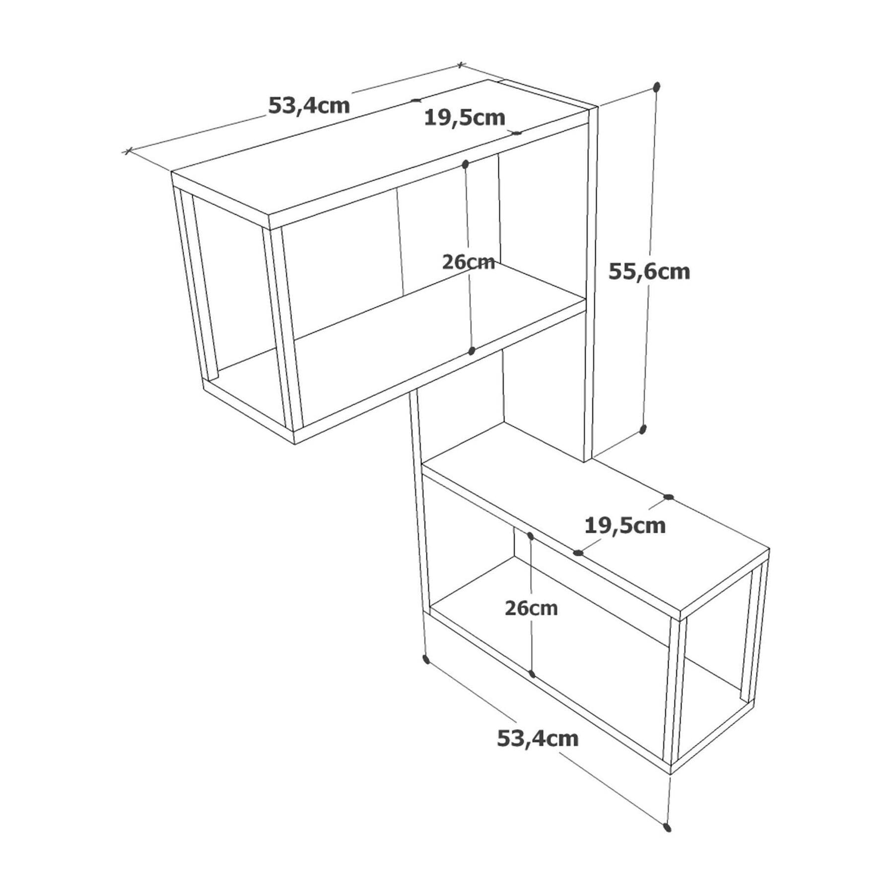 Mensola Dperan, Scaffale, Ripiano a muro, Scaffalatura multiuso, 53x20h85 cm, Quercia