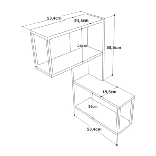 Mensola Dperan, Scaffale, Ripiano a muro, Scaffalatura multiuso, 53x20h85 cm, Quercia