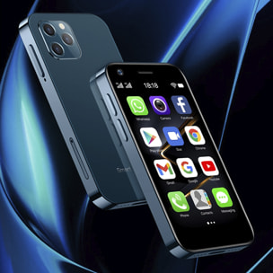 DAM Smartphone  Mini XS12 4G, Android, 2GB RAM + 16GB. Schermo da 3''. Doppia scheda SIM. 4,5x1,1x8,9 cm. Colore: blu scuro