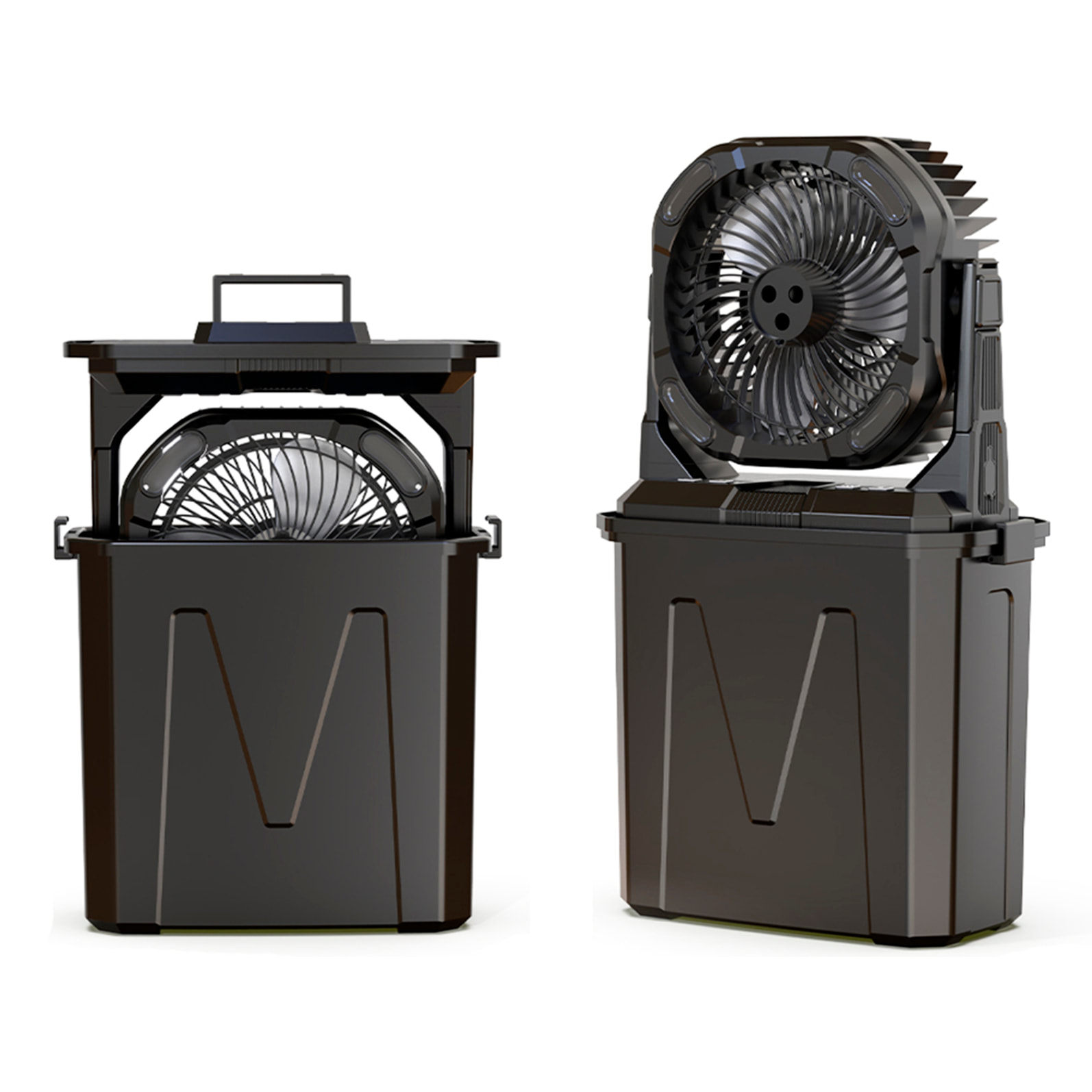 Ventilatore con 4 velocità, 4 modalità spray e luci RGB con modalità diverse, serbatoio da 9L, timer e telecomando. Include power bank 10.000mAh, 6W e vento max. 5,2 m/s.