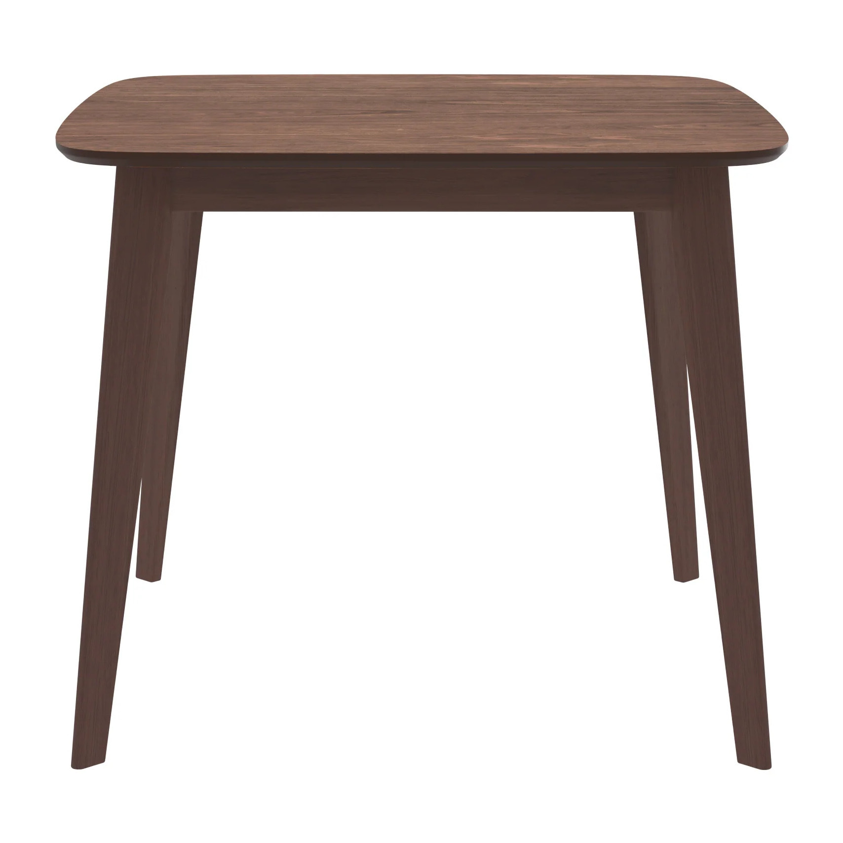 Table carrée 4 personnes en bois foncé finition noyer 90 cm - Julio