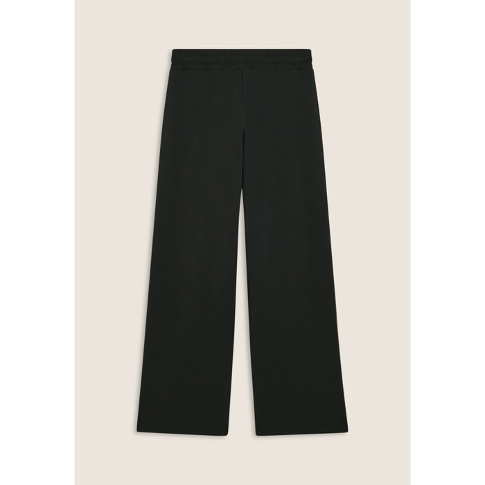 Pantaloni wide leg con cucitura centrale decorativa