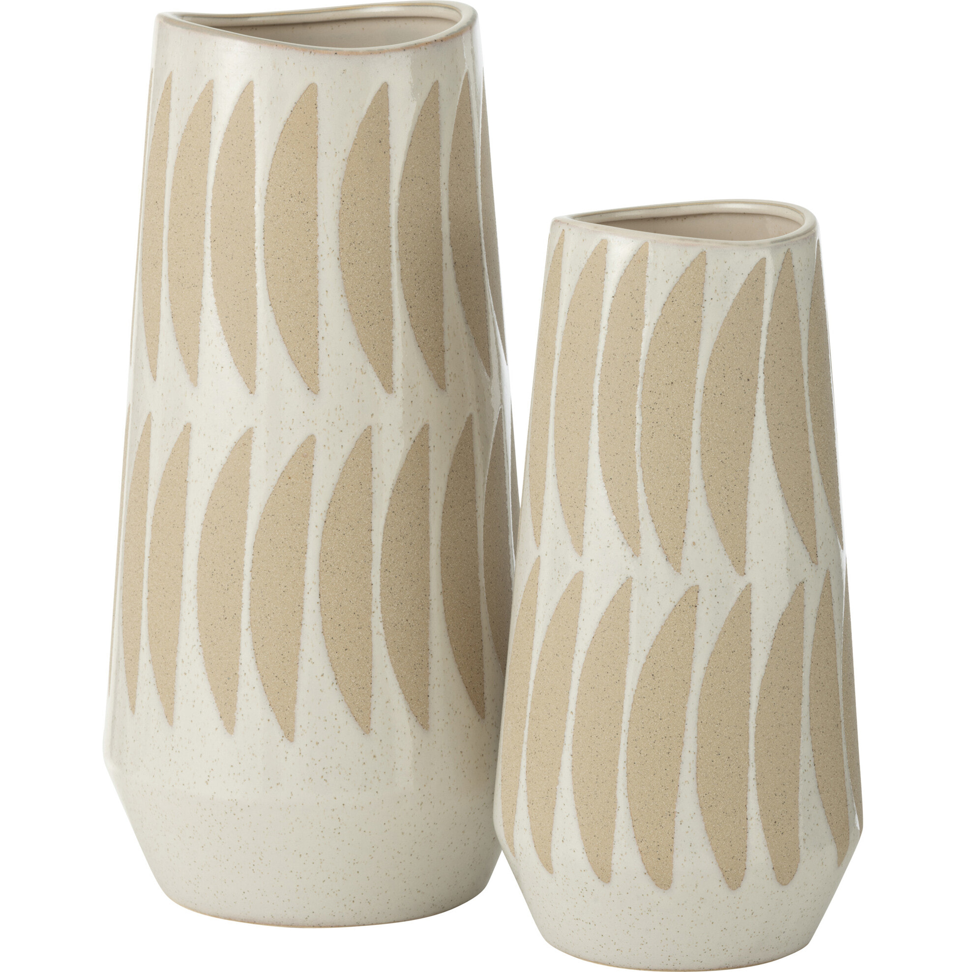 J-Line Vase Kai Gres Beige/Blanc Large