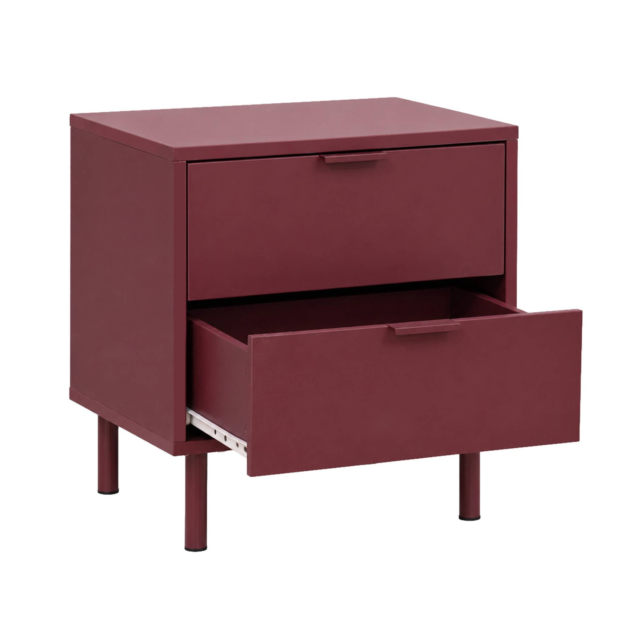 Table de chevet décor bois et métal 2 tiroirs (lot de 2) ELLIE