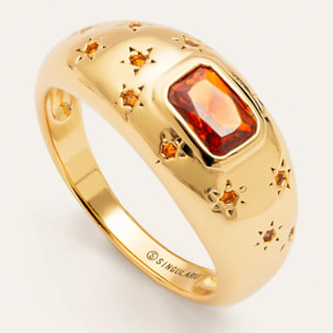 Anillo Charlotte Naranja Baño Oro