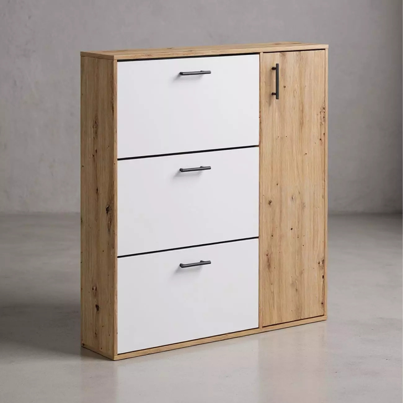 Zapatero Leia Blanco Artik (Blanco Mate) - Roble Nodi