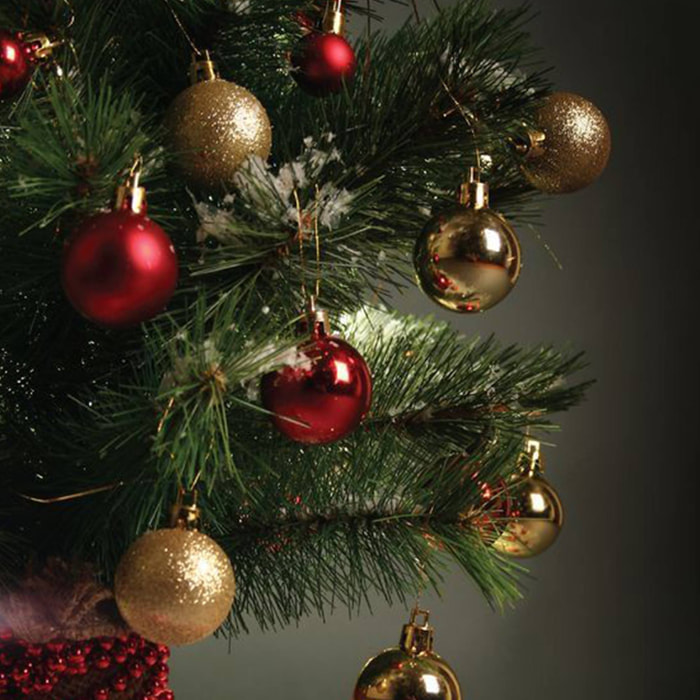 juego de 16 bolas de navidad color rojo - brillantes y mate